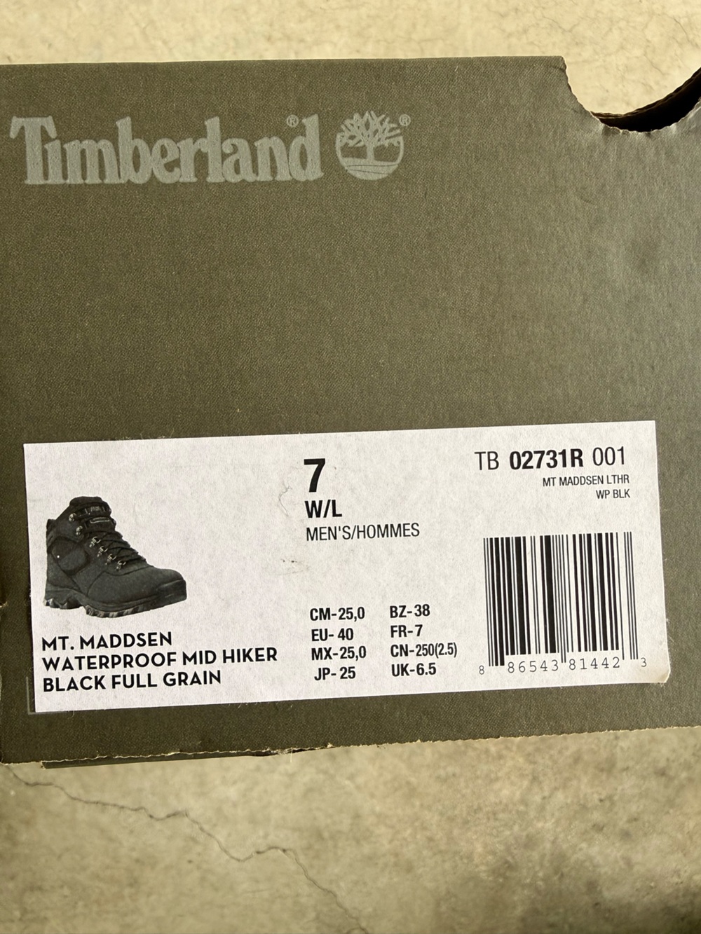 Timberland Black Waterproof Mid Hiker Boots